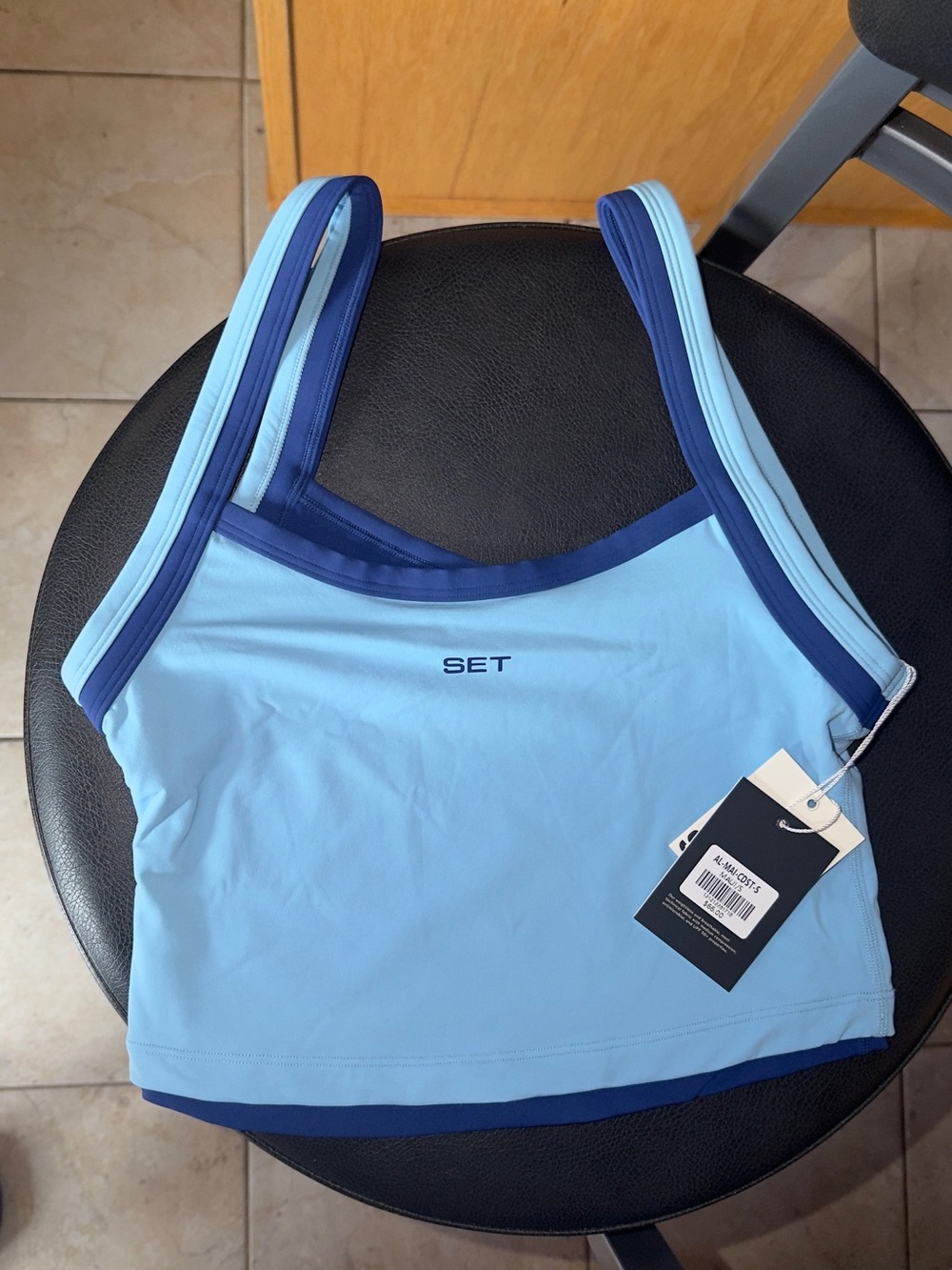 Set Active Breathe Contrast Double Strap Tank Maui